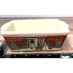 Christmas Nantucket Loaf Pan Microwave & Dishwasher Safe  Cream & Festive Colors